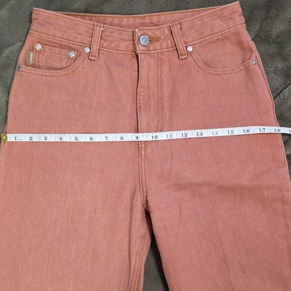 🆕️ GANNI Pink Yarn-Dyed Straight Jeans - Picture 14 of 14